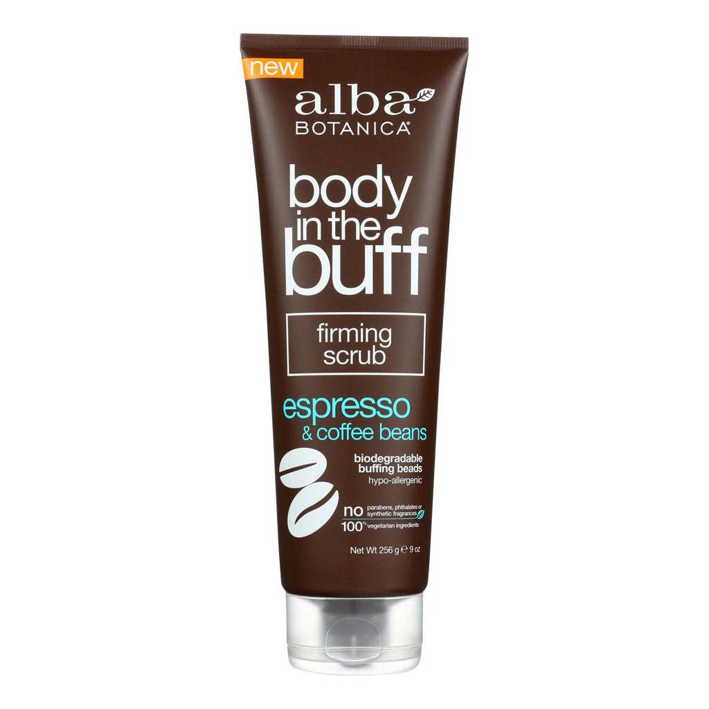 Alba Botanica Body In The Buff Scrub - Firming Espresso And Coffee Beans - Case Of 1 - 9 Oz.