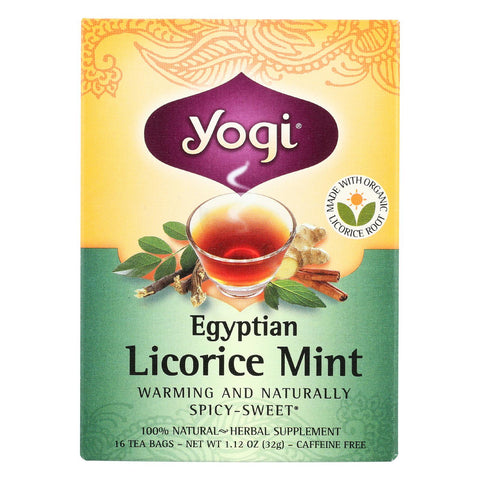 Yogi Egyptian Licorice - Mint - Case Of 6 - 16 Bags