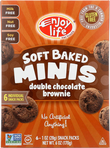 Enjoy Life Soft Baked Minis - Double Chocolate Brownie - Case Of 6 - 6 Oz.