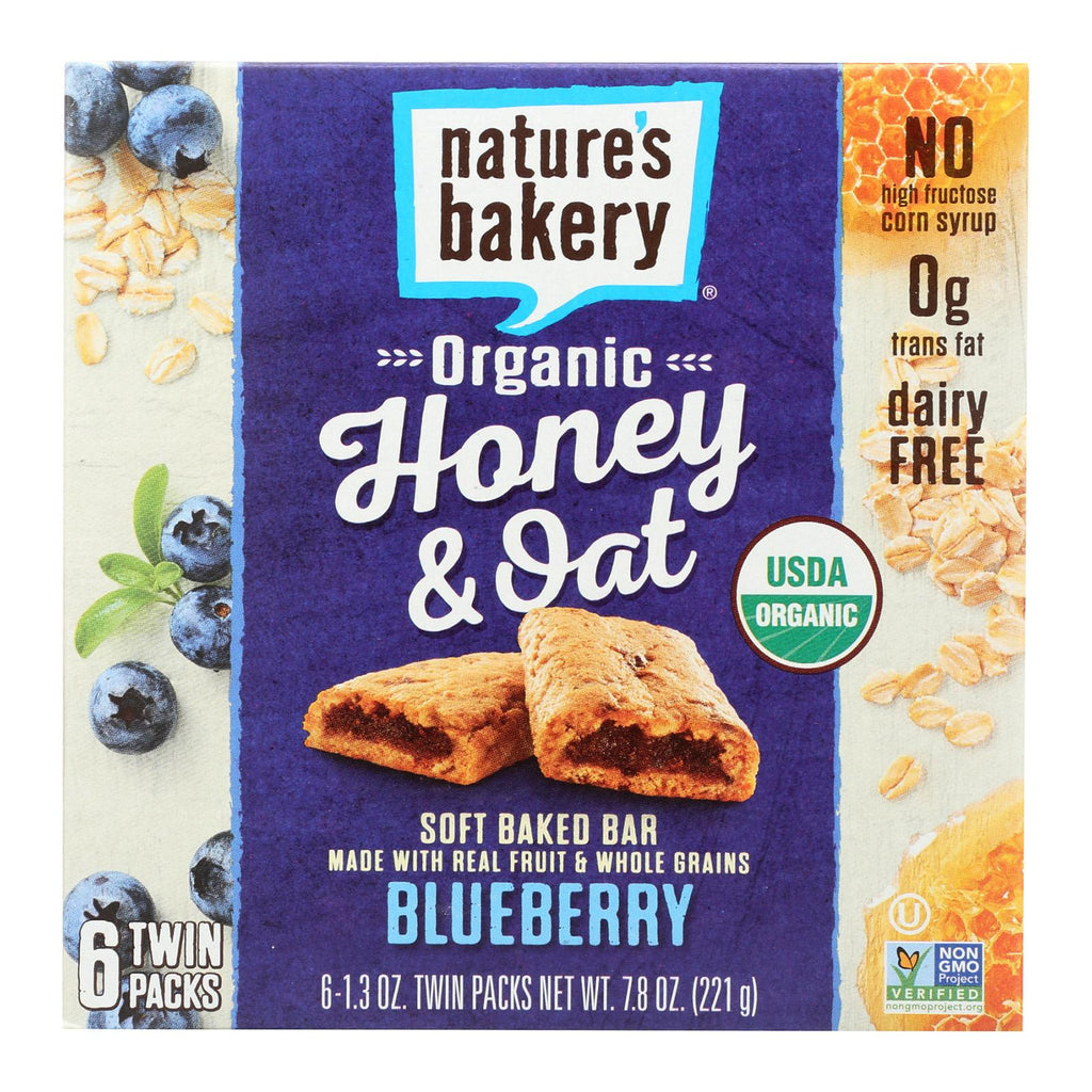 Nature's Bakery Organic Honey And Oat Bar - Blueberry - Case Of 6 - Pack Of 6 - 1.3 Oz.