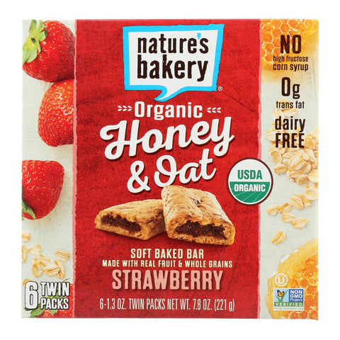 Nature's Bakery Organic Honey And Oat Bar - Strawberry - Case Of 6 - Pack Of 6 - 1.3 Oz.